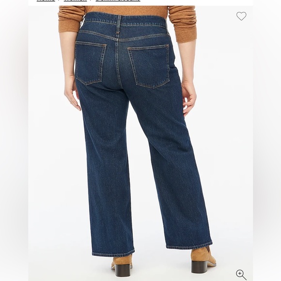 JCrew Wide Leg Button Jeans - w Stretch Sz 26 Dark Wash - Picture 3 of 6